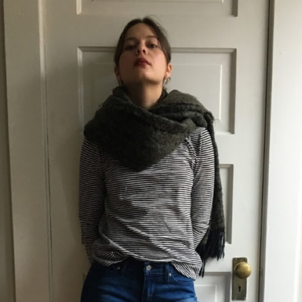 olive green chunky scarf